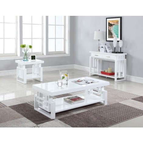 High Glossy White Sofa Table