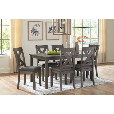 Caitbrook Gray Rectangular Dining Room Table Set (Includes 7)