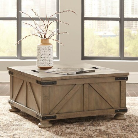 Aldwin Gray Cocktail Table with Storage