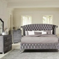 Deanna Bedroom Grey California King Bed