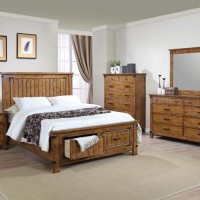 Brenner California King Storage Bed, Nightstand, Dresser And Mirror