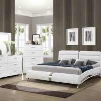 Jeremaine Upholstered White King Bed