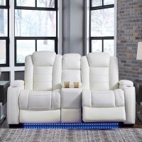Party Time Power Recliner Loveseat/Console/Adjustable Headrest