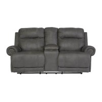 Austere Double Recliner Loveseat with Console