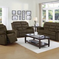 Rodman Olive Brown Motion Sofa, Motion Loveseat And Glider Recliner