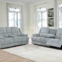 Grey Motion Loveseat And Motion Sofa
