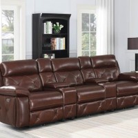 Chester Chocolate Leather Home Theater Seating