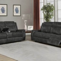 Lawrence Charcoal Motion Sofa And Motion Loveseat
