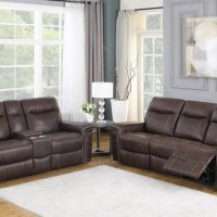 Wixom Brown Power Sofa And Power Loveseat