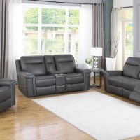 Wixom Charcoal Power Sofa, Power Loveseat And Power Recliner