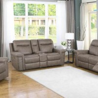 Wixom Taupe Fabric Power Loveseats