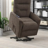 Brown Fabric Power Lift Recliners