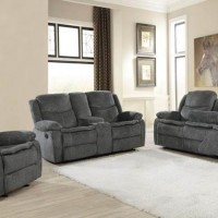 Charcoal Motion Sofa, Glider Recliner And Motion Loveseat