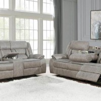 Greer Taupe Motion Sofa And Glider Loveseat