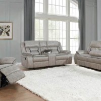 Greer Taupe Motion Sofa, Glider Loveseat And Glider Recliner