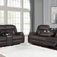 Greer Brown Motion Sofa And Glider Loveseat