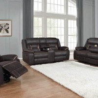 Greer Brown Leatherette Motion Sofas