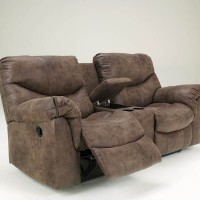 Alzena Double Recliner Loveseat with Console