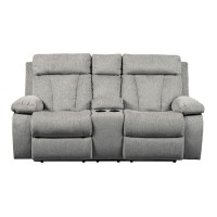 Mitchiner Fog Double Recliner Loveseat with Console