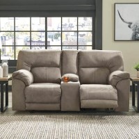 Cavalcade Double Recliner Power Loveseat with Console