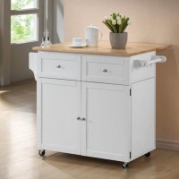 Natural Brown/White Dining Room Kitchen Carts