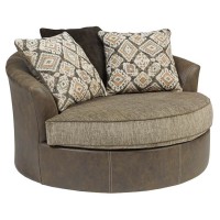 Abalone Chocolate Oversized Swivel Accent Chair