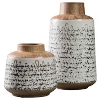 Meghan Tan/Black Vase Set (Includes 2)