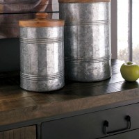 Divakar Antique Gray Jar Set (Includes 2)