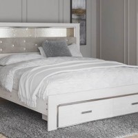 Altyra White King Bookcase Bed with Storage (Mattress And Foundation Required)