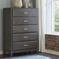 Caitbrook Gray Five Drawer Chest