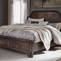 Adinton Brown King Panel Bed with Storage