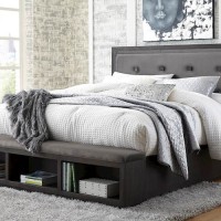 Hyndell Dark Brown California King Panel Bed with Storage