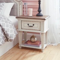Realyn Chipped White One Drawer Night Stand