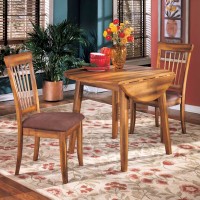 Berringer Rustic Brown Round Dining Room Drop Leaf Table