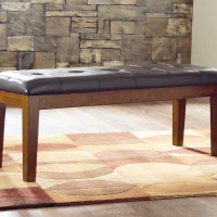 Ralene Medium Brown Large Upholstered Dining Room Bench