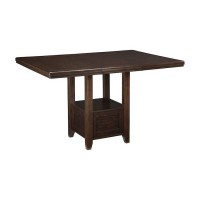 Haddigan Dark Brown Rectangular Dining Room Counter Extension Table