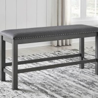 Myshanna Gray Double Upholstered Bench (Includes 1)