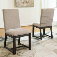 Bellvern Dark Gray Dining Upholstered Side Chair (Includes 2)