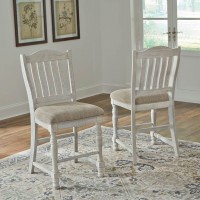 Havalance White/Gray Upholstered Barstool (Includes 2)