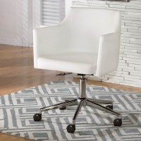Baraga White Home Office Swivel Desk Chair
