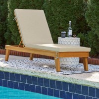Byron Bay Light Brown Chaise Lounge with Cushion