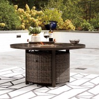 Paradise Trail Medium Brown Round Fire Pit Table