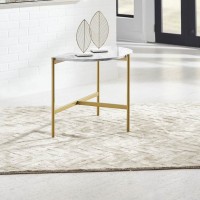 Wynora White/Gold Chair Side End Table