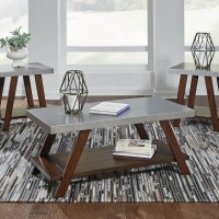 Bellenteen Brown/Silver Finish Occasional Table Set (Includes 3)