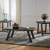 Noorbrook Black/Pewter Occasional Table Set (Includes 3)