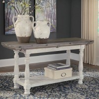 Havalance Gray/White Flip Top Sofa Table