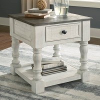 Havalance White/Gray Square End Table