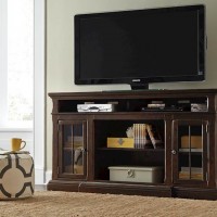 Roddinton Dark Brown XL TV Stand with Fireplace Option