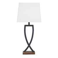 Makara Black/Brown Metal Table Lamp (Includes 2)