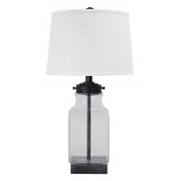 Sharolyn Transparent/Silver Finish Glass Table Lamp (Includes 1)